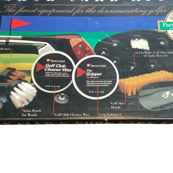 Vtg World Of Golf Club Shoe Care Kit Cleaner Wax The Gripper Part IV: 1900-1925 - Picture 4 of 8